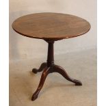 A mid 18th Century circular top mahogany 'bird cage' Table,