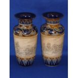 A fine pair of late 19th/early 20th Century Doulton Lambeth stoneware Vases,