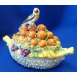 A late 19th Century German porcelain boat shaped Dish and Cover,