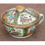 A 19th Century Chinese Canton porcelain style circular Chamber Pot and Cover,