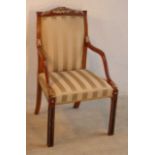 A mahogany and silver gilt open Armchair,