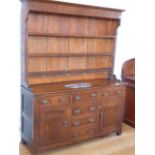 A George III style oak Welsh Dresser, (19th Century),