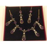 A fine quality Murrle Bennett "Liberty's" style amethyst and diamond Necklace with matching