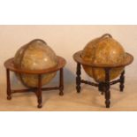 A matched pair of late 18th/early 19th Century Terrestrial and Celestial Table Globes,