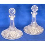 ADDED LOT A good pair of hand cut Waterford Crystal Ship's Decanters and Stoppers
