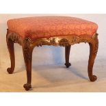 A very fine mid/late 18th Century style (contemporary) hand carved Brazilian mahogany Footstool,