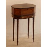 An early 19th Century George III period mahogany and satinwood crossbanded octagonal Work Table,