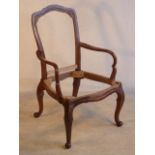 A fine mid 18th Century style (contemporary) hand carved solid English walnut open Armchair (for