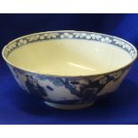 A 19th Century Chinese porcelain Bowl hand decorated in underglaze blue and white with figures