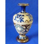 A Doulton Lambeth stoneware Vase dated 1883, of baluster form,