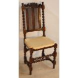 A William and Mary style walnut Side Chair,