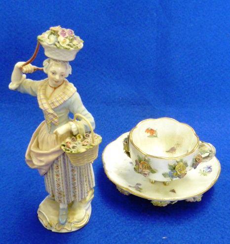 A 19th Century hand decorated Meissen porcelain Figure,