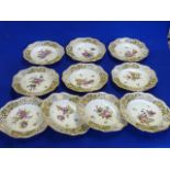 A set of ten 19th Century Dresden style porcelain Cabinet Plates,