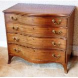 A late 18th Century serpentine fronted mahogany Commode,