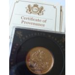 An Elizabeth II 2013 gold Sovereign together with paperwork,