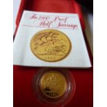 A cased 1980 UK proof Half Sovereign