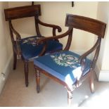 A pair of late Regency period mahogany Carver Chairs,