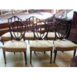 A good set of six Hepplewhite style mahogany and upholstered Dining Chairs,