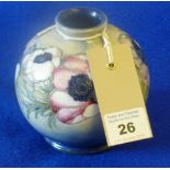 A Moorcroft pottery ovoid shaped Vase tube lined and decorated in the Anemone pattern,