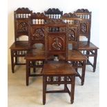 A good set of six late 19th Century Breton oak Dining Chairs,