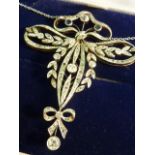 An antique 18 carat gold and platinum sapphire and diamond Art Nouveau Necklace