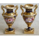 A pair of early 19th Century two handled hard paste porcelain Vases,