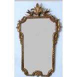 A carved giltwood framed wall hanging Looking Glass in 18th Century style (probably 19th Century