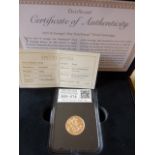 A boxed Limited Edition 2015 Saint George's Day Date stamp Proof Gold Sovereign