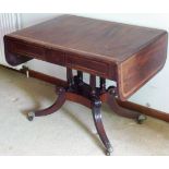 A good Regency period mahogany and crossbanded Sofa Table,