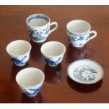 Three 19th Century blue and white porcelain Tea Bowls (probably Japanese) together with one other