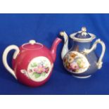 A late 19th Century Russian Imperial Gardner porcelain factory (Moscow) Teapot hand decorated with