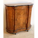 A 19th Century bow fronted figured walnut Credenza,