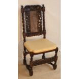 A late 17th Century walnut Side Chair,