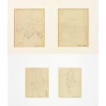 JEAN METZINGER (1883-1956) Étude de nus fémininsPaire de dessins recto-versoCrayon sur papierPortent