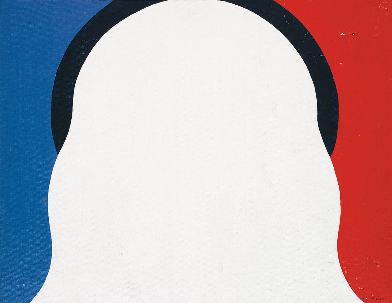 Takesada Matsutani (né en 1937) White Face, 1971Huile sur toile marouflée sur panneauSignée en bas à