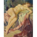 Yves Diey (1892-1984) Femme nue endormieHuile sur toileSignée en bas à droite27,5 x 22 cm