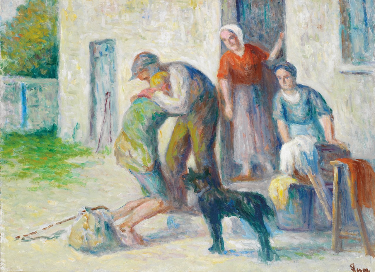 MAXIMILIEN LUCE (1858 - 1941) Le retour de l'enfant prodigue, vers 1930Huile sur toileSignée en
