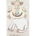 Germain Van der Steen (1897-1985) Le chatFeutre et crayonS de couleur sur papierSigné en bas à