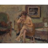 Lazare Volovick (1902-1977) Femme nue assiseHuile sur toileSignée en bas à droite50 x 61 cm