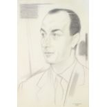 Yuri Pavlovich Annenkov (1889-1974) Portrait d'homme, 1959 Pencil on paper; Signed and dated lower