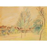 Alfred SISLEY (1839-1899) Coin de village Pencil on paper; Signed with the initials lower right 67/8
