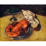 GUSTAVE LOISEAU (1865-1935) Nature morte au homard et au poulet Oil on canvas; Signed lower right