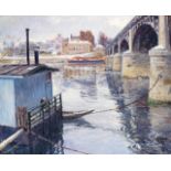 Alexandre Jacob (1876-1972) Le pont d'Asnières, un jour d'hiver Oil on canvas; Signed lower left