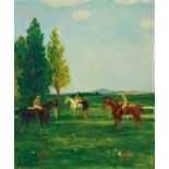 Jean Louis Marcel Cosson (1878-1956) Cavaliers Oil on canvas; signed lower left 215/8 x 185/16 in.