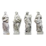 ÉCOLE ITALIENNE DU XIXe SIÈCLE Les Quatre Saisons Suite de quatre statues en terre cuite