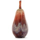 Ernest CHAPLET (1835-1909) Grande poire en grès, circa 1886, formant vase soliflore, décor d'émaux