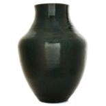 Auguste DELAHERCHE (1857-1940) Grand vase ovoïde en grès à épaulement galbé et large col