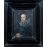 Gonzales COQUES (1614-1684) Portrait de DAME Cuivre Inscrit en haut à gauche?: AE.39. En haut à