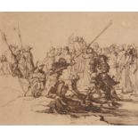 Romeyn de HOOCH (Amsterdam 1645-Harlem 1708) Scène de l’histoire ancienne Plume et encre brune