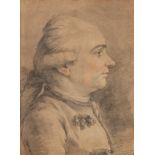 Louis LAGRENÉE (1725-1805) Autoportrait vers 1778 Crayon noir, sanguine et estompe Annoté au